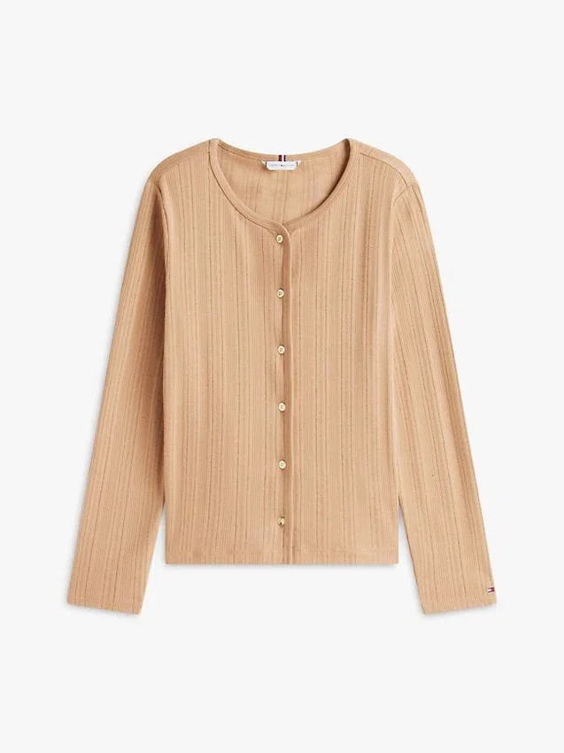Pointelle T-Shirt Cardigan Pointelle T-Shirt Cardigan