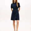 Puff-Sleeve Belted Shirtdress Puff-Sleeve Belted Shirtdress