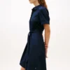 Puff-Sleeve Belted Shirtdress Puff-Sleeve Belted Shirtdress