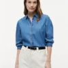 Puff-Sleeve Chambray Shirt Puff-Sleeve Chambray Shirt