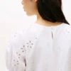 Puff-Sleeve Embroidered Eyelet Top