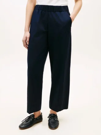 Pull-On Wide-Leg Ankle Pant