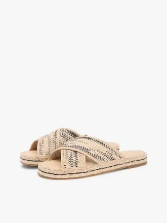 Raffia Espadrille Slide Sandal