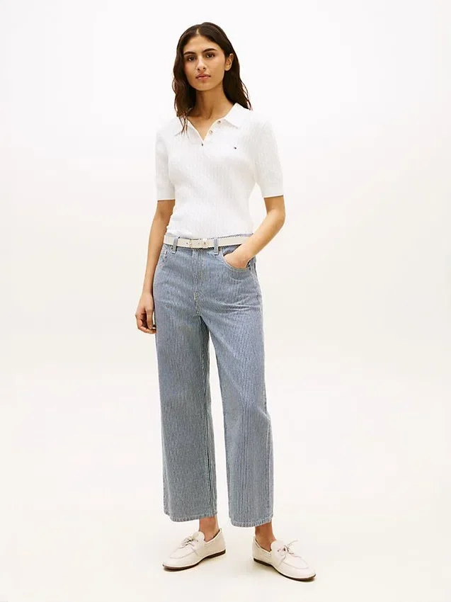 Railroad Stripe High-Rise Wide Leg Jean Railroad Stripe High-Rise Wide Leg Jean