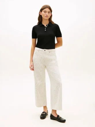 Railroad Stripe High-Rise Wide Leg Jean