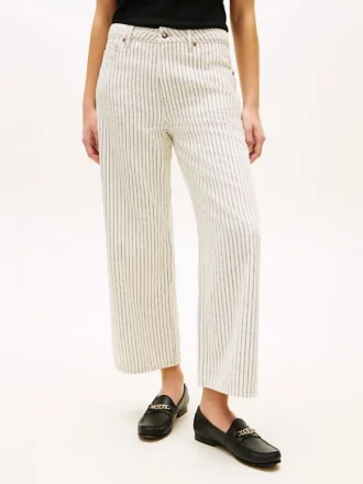 Railroad Stripe High-Rise Wide Leg Jean