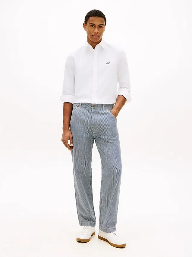 Railroad Stripe Loose Straight Jean Railroad Stripe Loose Straight Jean