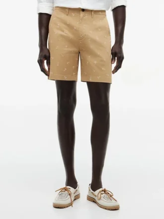 Regular Fit 7″ Anchor Print Short