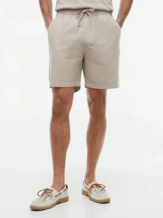 Regular Fit 7″ Cotton-Linen Blend Short