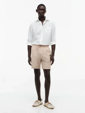 Regular Fit 7″ Cotton-Linen Blend Short