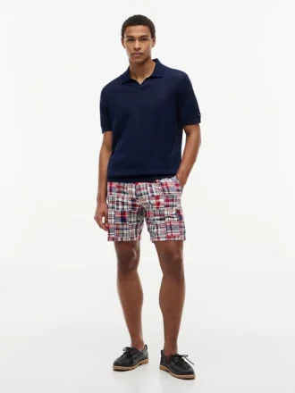 Regular Fit 7″ Patchwork Madras Short
