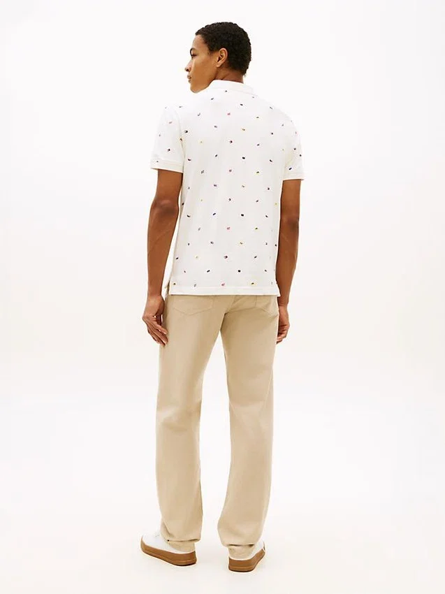 Regular Fit Allover Flag Pique Polo Regular Fit Allover Flag Pique Polo
