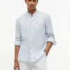 Regular Fit Band Collar Linen Shirt Regular Fit Band Collar Linen Shirt