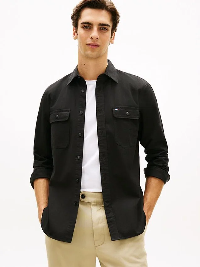 Regular Fit Brushed Twill Overshirt Regular Fit Brushed Twill Overshirt