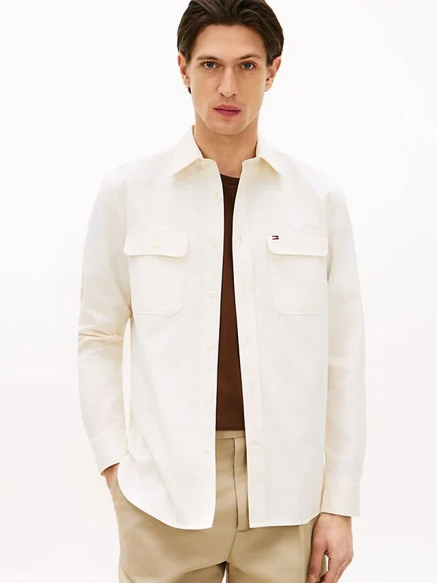 Regular Fit Brushed Twill Overshirt Regular Fit Brushed Twill Overshirt