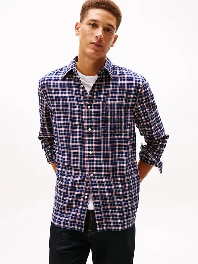 Regular Fit Check Brushed Twill Shirt Regular Fit Check Brushed Twill Shirt