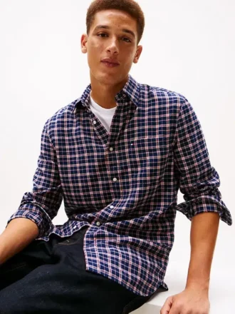 Regular Fit Check Brushed Twill Shirt