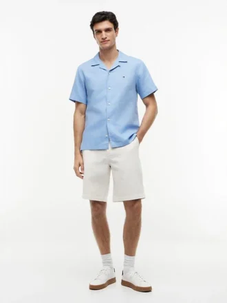 Regular Fit Cotton-Linen Camp Shirt