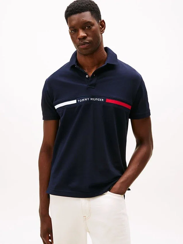 Regular Fit Embroidered Stripe Polo Regular Fit Embroidered Stripe Polo