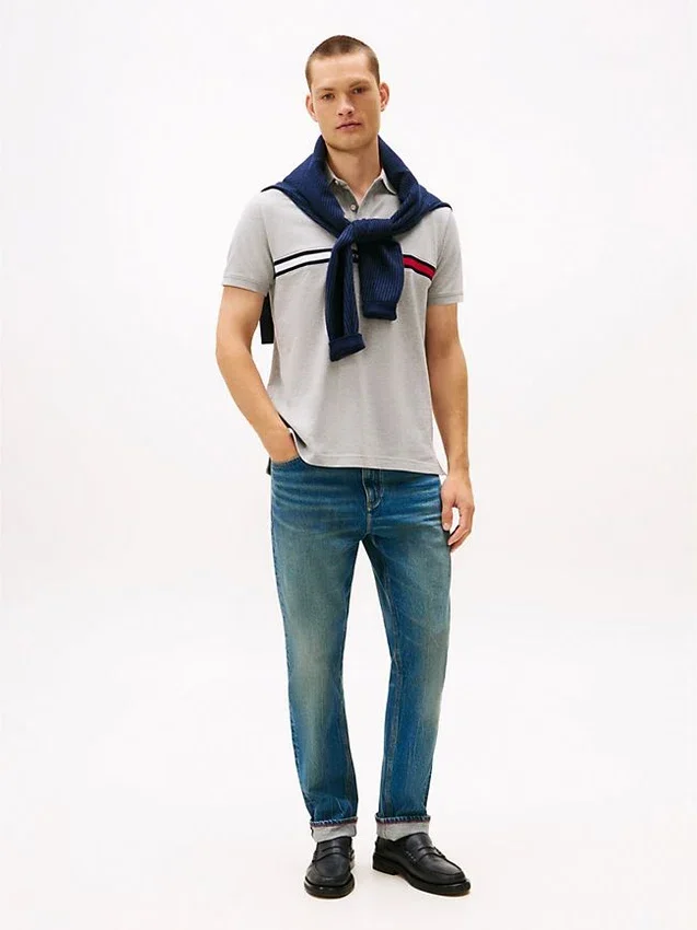 Regular Fit Embroidered Stripe Polo Regular Fit Embroidered Stripe Polo