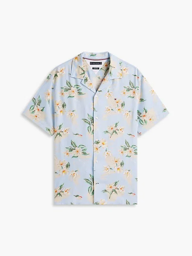Regular Fit Floral Linen-Blend Camp Shirt Regular Fit Floral Linen-Blend Camp Shirt
