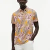 Regular Fit Floral Print Jersey Polo Regular Fit Floral Print Jersey Polo