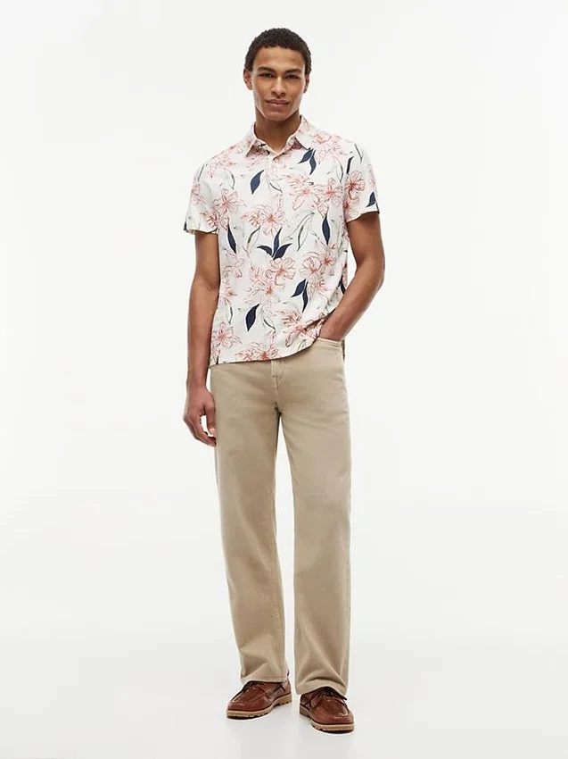 Regular Fit Floral Print Jersey Polo Regular Fit Floral Print Jersey Polo