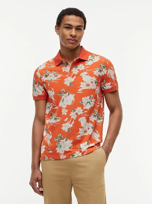 Regular Fit Floral Print Polo Regular Fit Floral Print Polo