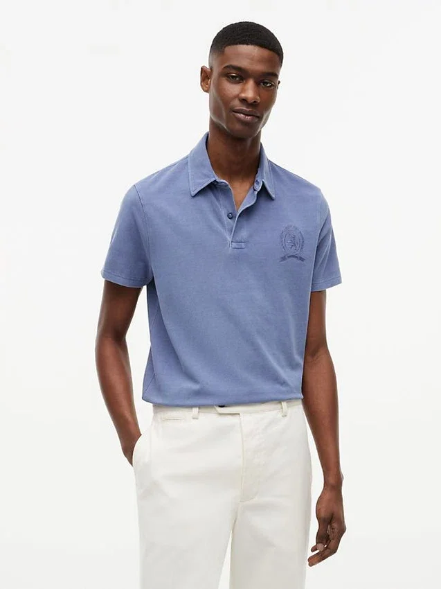Regular Fit Garment-Dyed Crest Polo Regular Fit Garment-Dyed Crest Polo