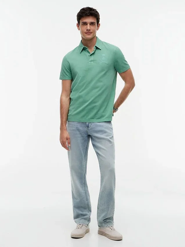Regular Fit Garment-Dyed Crest Polo Regular Fit Garment-Dyed Crest Polo