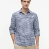 Regular Fit Gingham Linen-Blend Shirt