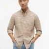 Regular Fit Gingham Linen-Blend Shirt