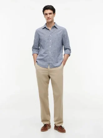 Regular Fit Gingham Linen-Blend Shirt