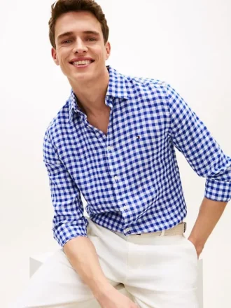Regular Fit Gingham Linen Shirt
