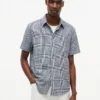Regular Fit Glen Plaid Linen-Blend Shirt Regular Fit Glen Plaid Linen-Blend Shirt