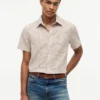 Regular Fit Glen Plaid Linen-Blend Shirt Regular Fit Glen Plaid Linen-Blend Shirt
