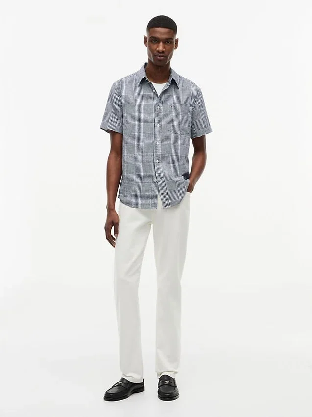Regular Fit Glen Plaid Linen-Blend Shirt Regular Fit Glen Plaid Linen-Blend Shirt