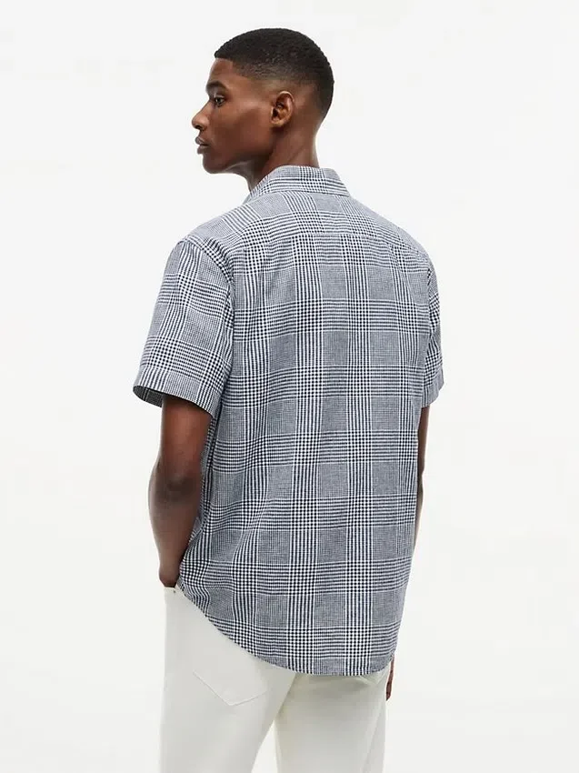 Regular Fit Glen Plaid Linen-Blend Shirt Regular Fit Glen Plaid Linen-Blend Shirt
