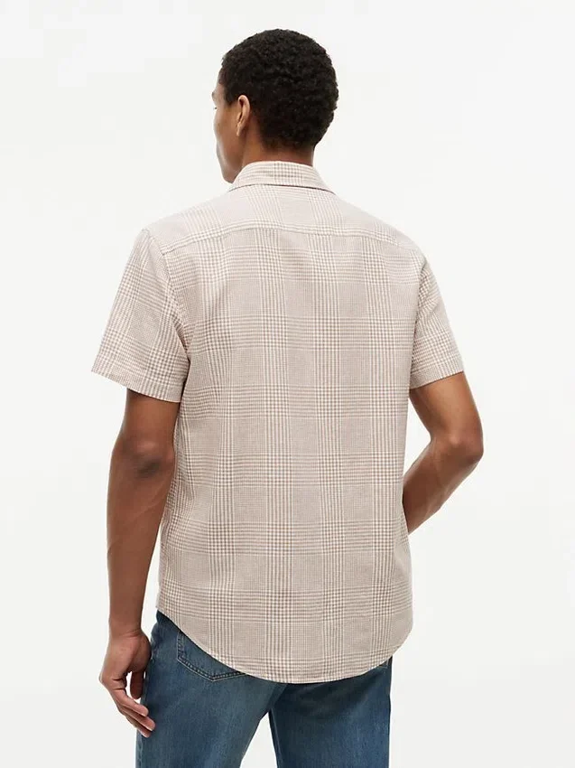 Regular Fit Glen Plaid Linen-Blend Shirt Regular Fit Glen Plaid Linen-Blend Shirt