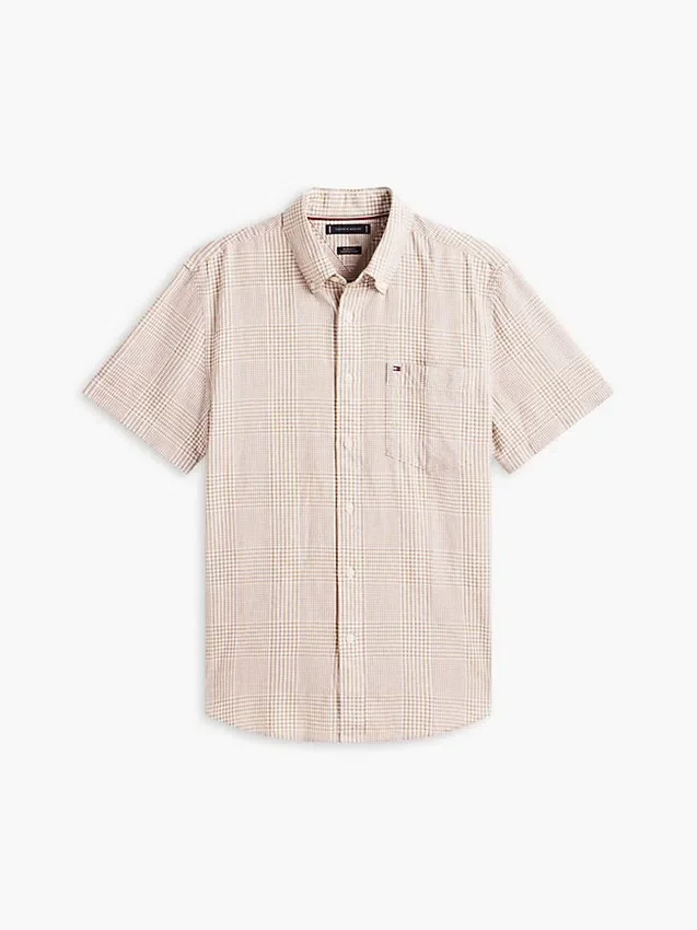 Regular Fit Glen Plaid Linen-Blend Shirt Regular Fit Glen Plaid Linen-Blend Shirt