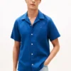 Regular Fit Linen-Blend Camp Shirt