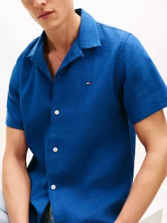 Regular Fit Linen-Blend Camp Shirt