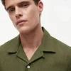 Regular Fit Linen-Blend Camp Shirt