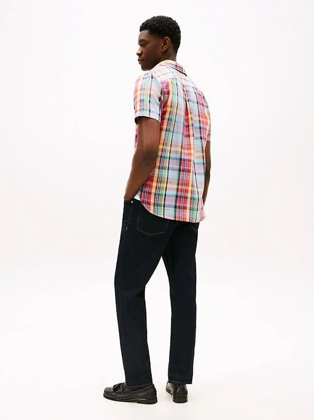 Regular Fit Linen-Blend Madras Shirt Regular Fit Linen-Blend Madras Shirt