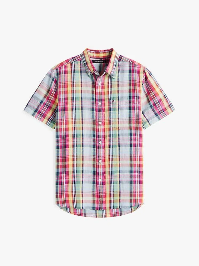 Regular Fit Linen-Blend Madras Shirt Regular Fit Linen-Blend Madras Shirt