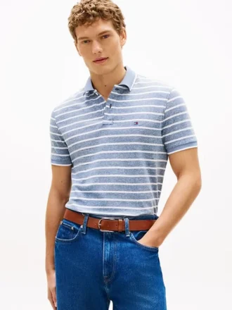Regular Fit Linen-Blend Pique Polo