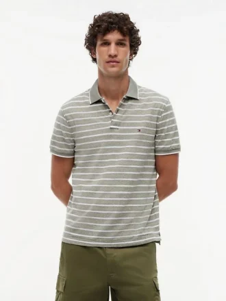 Regular Fit Linen-Blend Pique Polo
