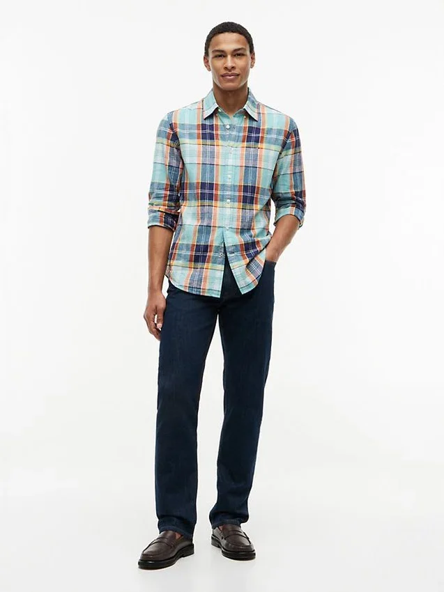 Regular Fit Madras Linen-Blend Shirt Regular Fit Madras Linen-Blend Shirt