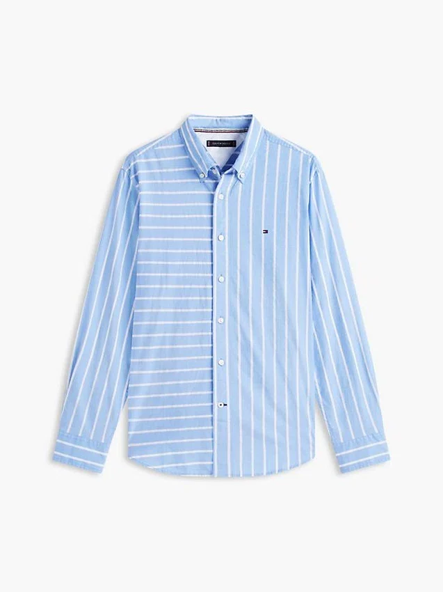 Regular Fit Mixed-Stripe All-Day Shirt Regular Fit Mixed-Stripe All-Day Shirt