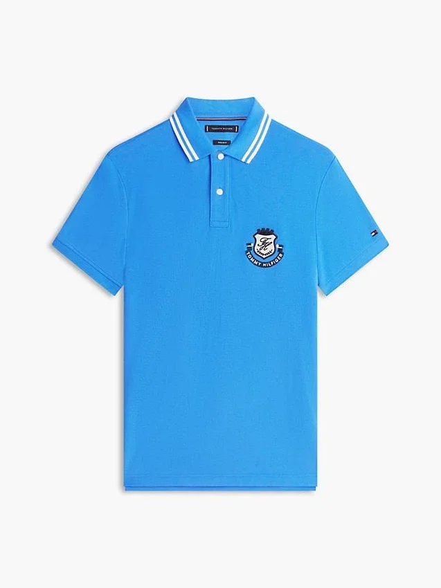 Regular Fit Monogram Crest Pique Polo Regular Fit Monogram Crest Pique Polo